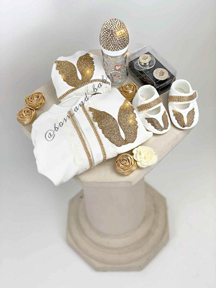 Baby Boy Gold Crown Outfit – Newborn Coming Home Clothes Set