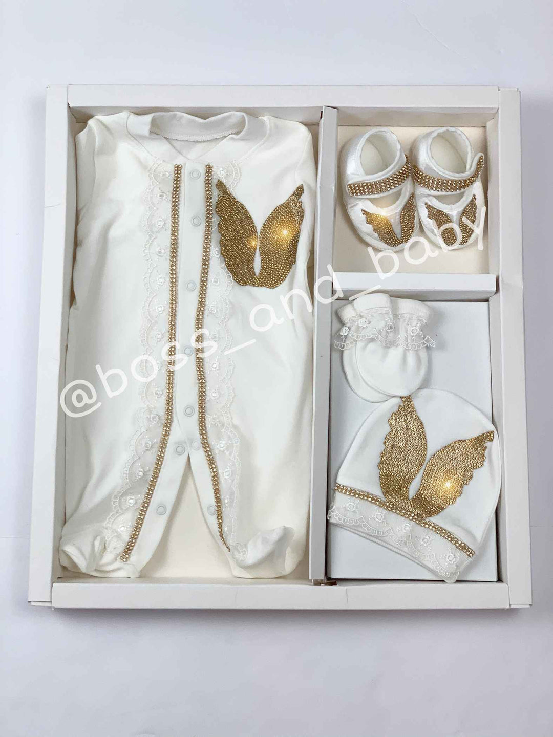Baby Boy Gold Crown Outfit – Newborn Coming Home Clothes Set