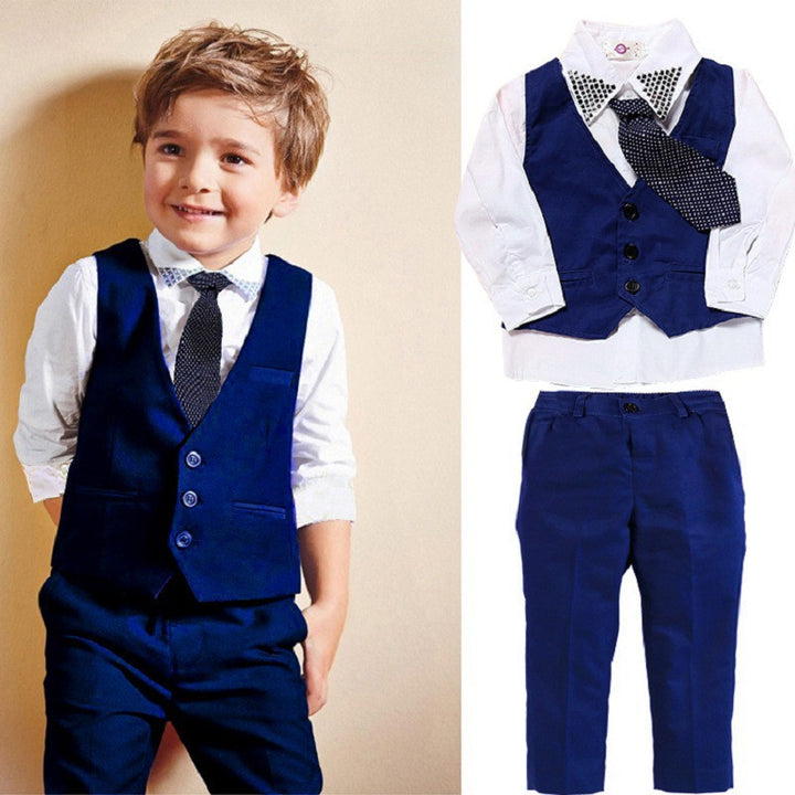 Boys Casual Suit Set – Vest & Gentleman Style