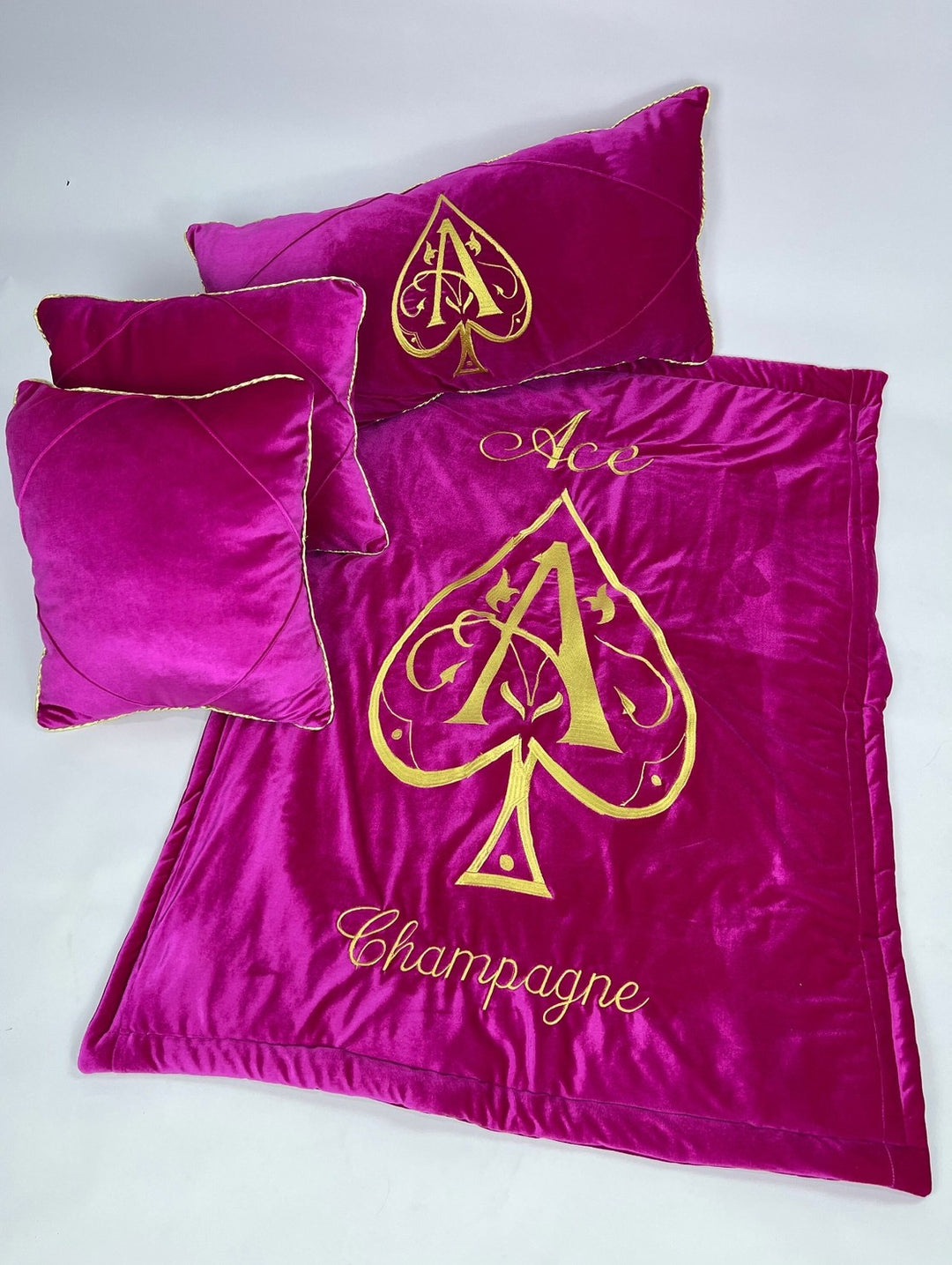 Champagne Luxury Baby Girl Crib Bedding Set with Pink Accessories