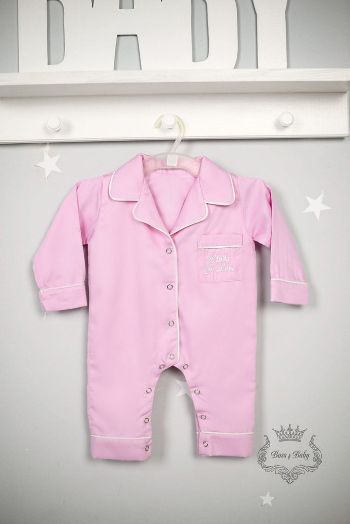 Custom Pink Kids Pajamas – Personalized Cotton Lounge Set