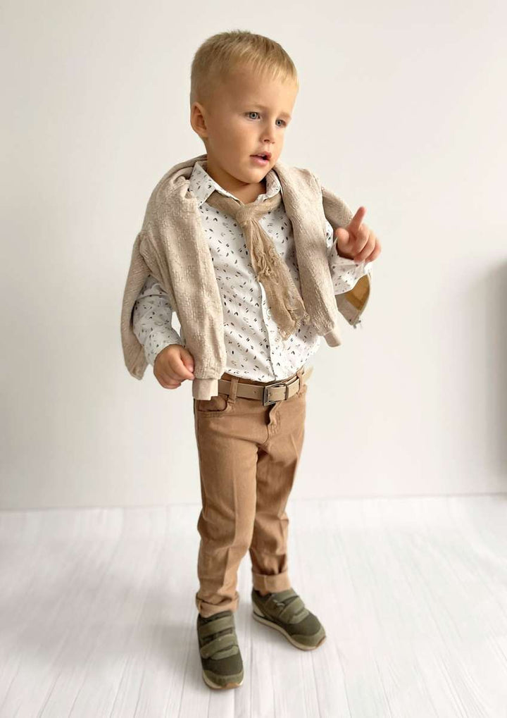 Elegant Boys Formal Suit – Handmade Beige Toddler Outfit