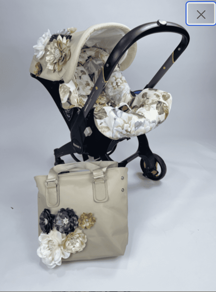 Floral 3D Flower Car Seat Canopy Set – Baby Girl Cover & Shower Gift
