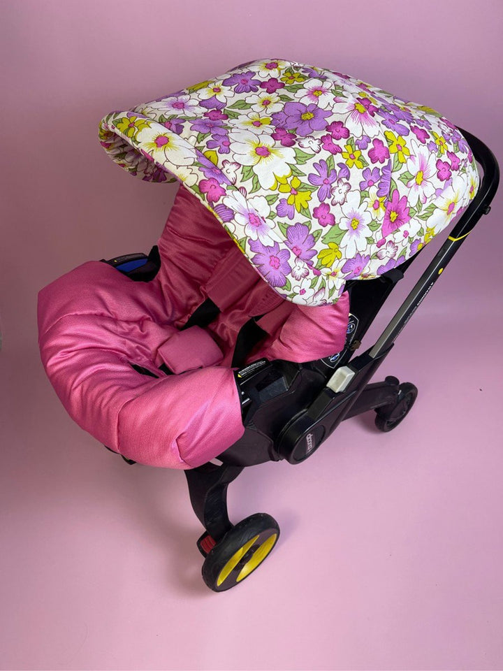 Floral & Pink Car Seat Cover Set – Fits Doona