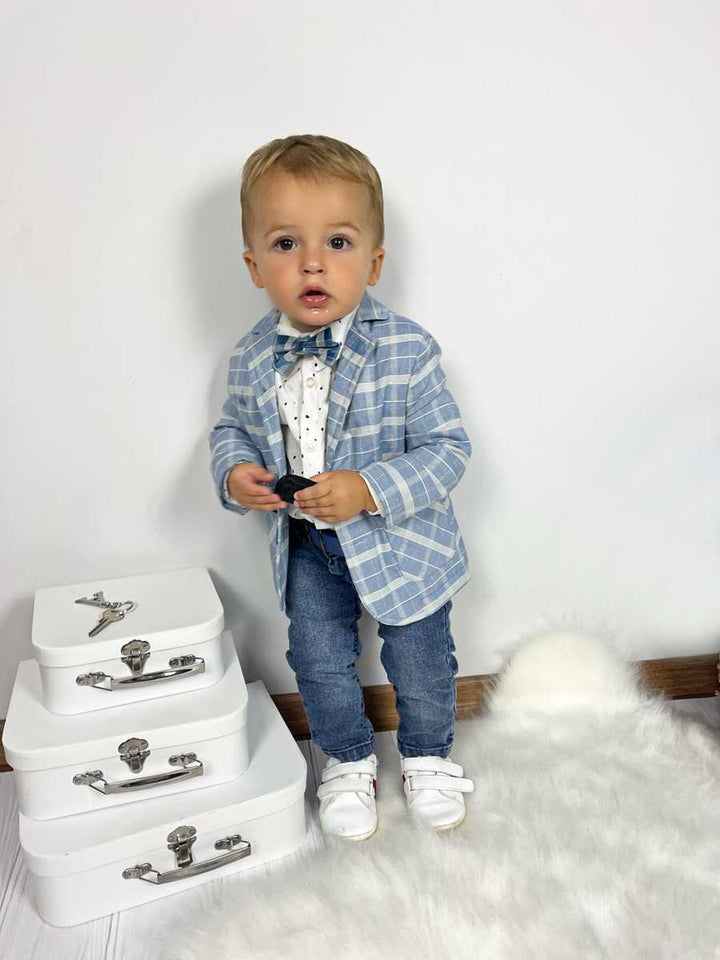 Handmade Kids Tuxedo Jacket and Tartan Suit for Weddings