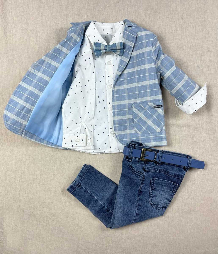 Handmade Kids Tuxedo Jacket and Tartan Suit for Weddings