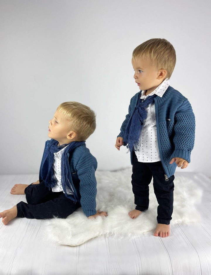 Handmade Navy Blue Boys Suit – Formal Toddler Outfit