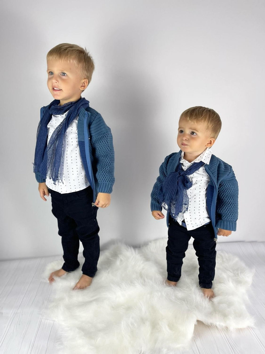 Handmade Navy Blue Boys Suit – Formal Toddler Outfit
