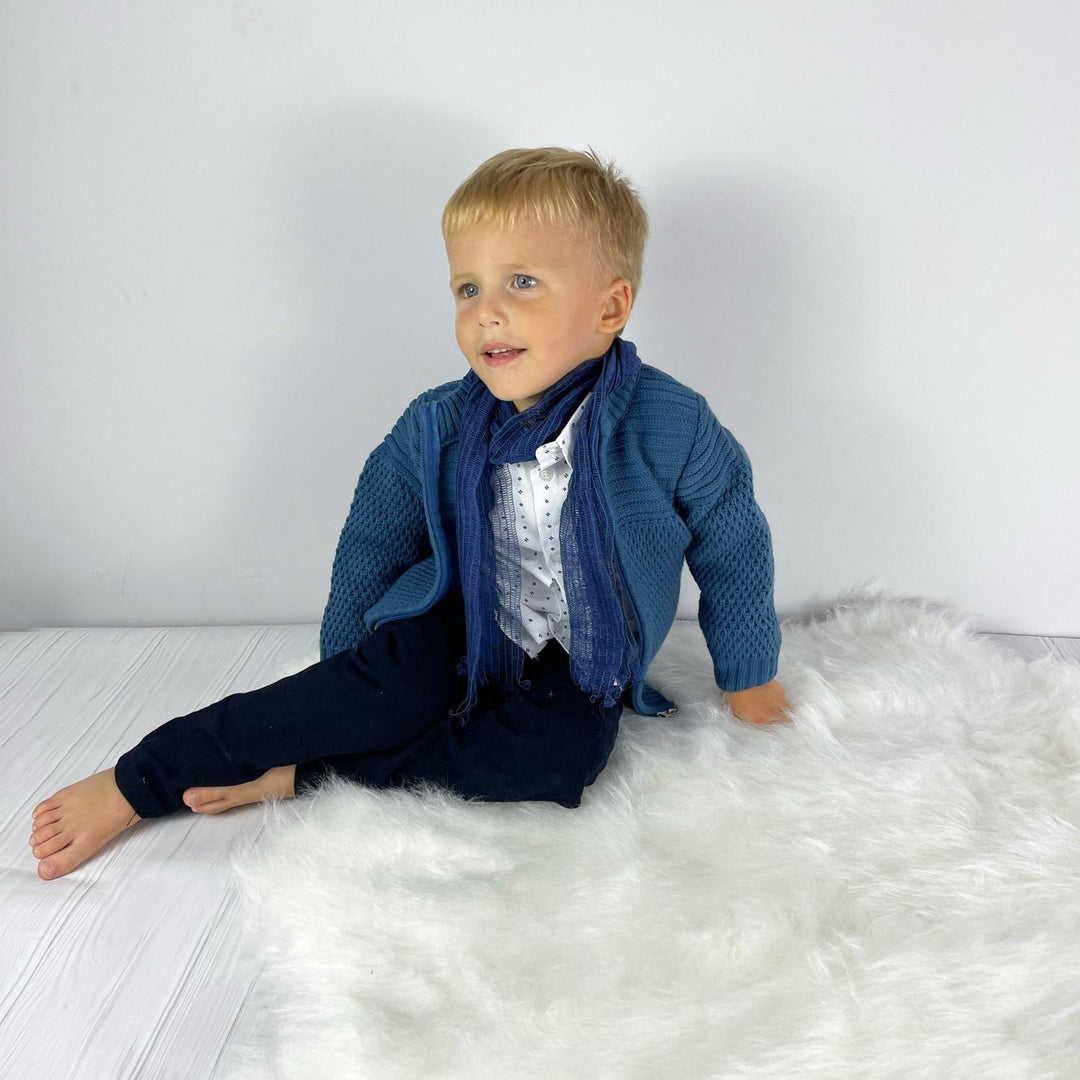Handmade Navy Blue Boys Suit – Formal Toddler Outfit