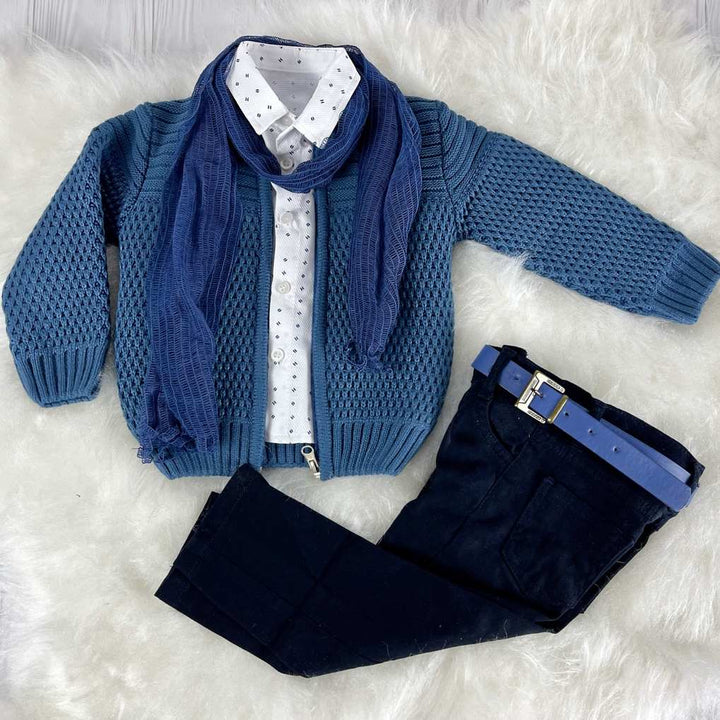 Handmade Navy Blue Boys Suit – Formal Toddler Outfit