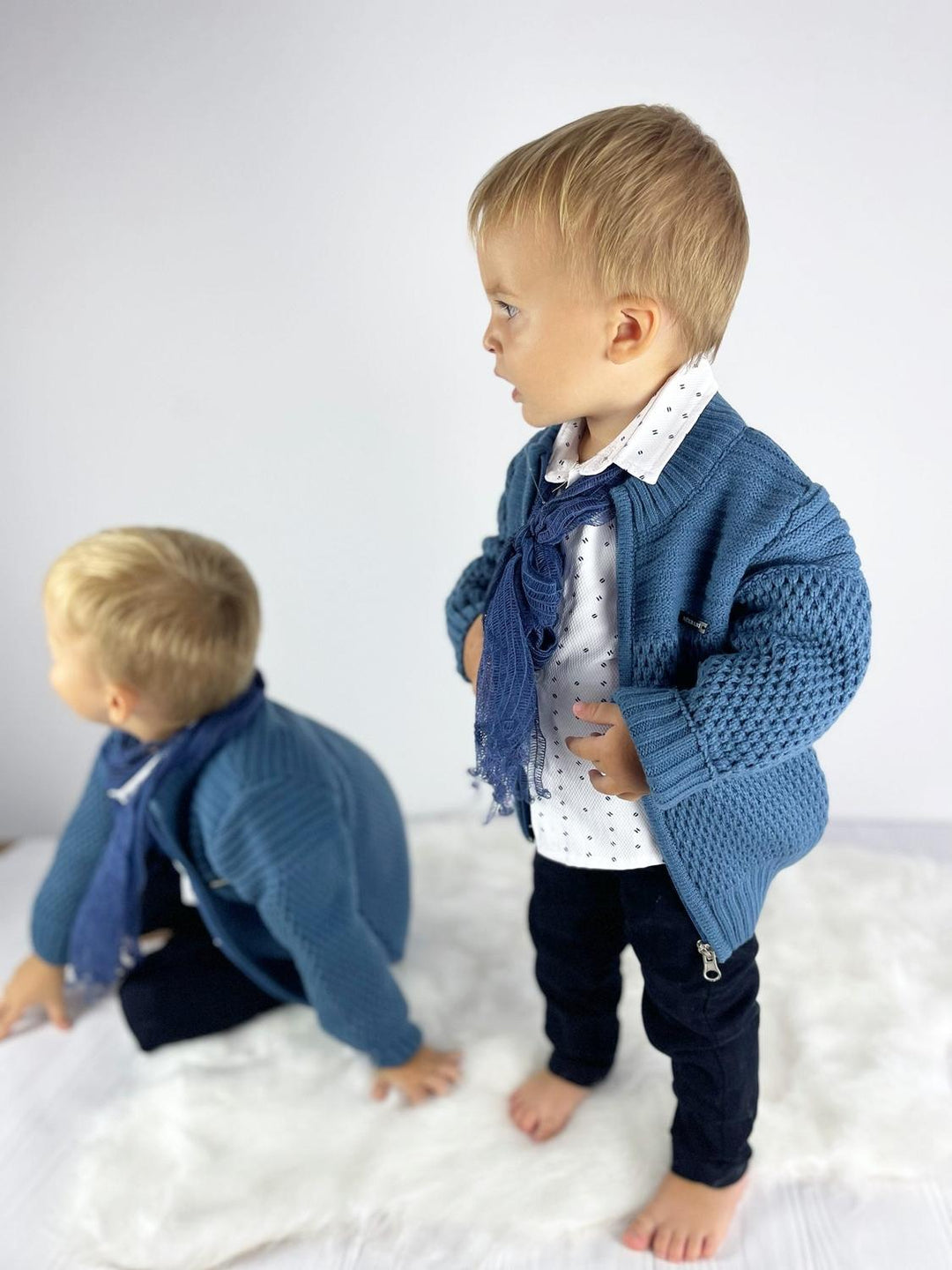 Handmade Navy Blue Boys Suit – Formal Toddler Outfit