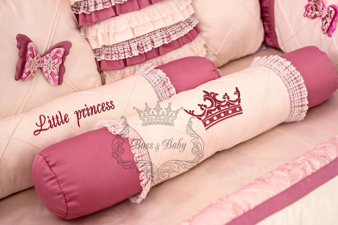 Purple Butterfly Crib Bumper Set for Baby Girls