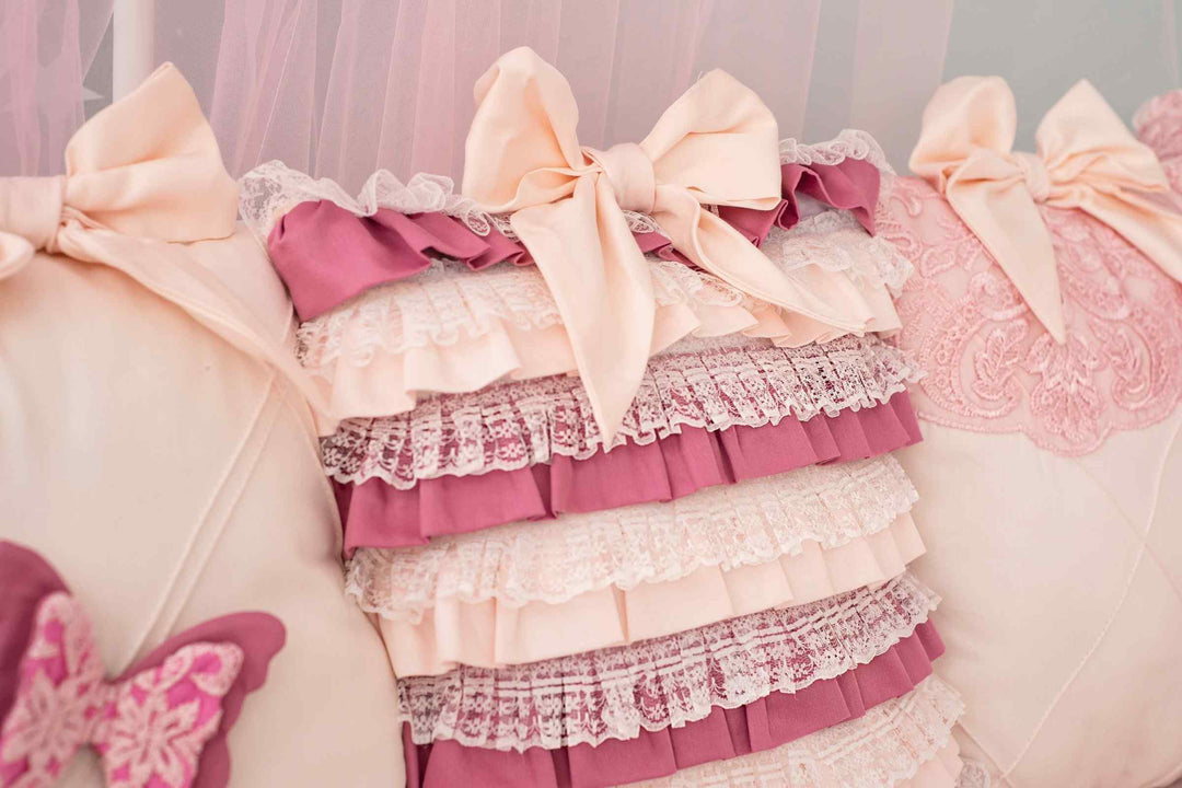 Purple Butterfly Crib Bumper Set for Baby Girls