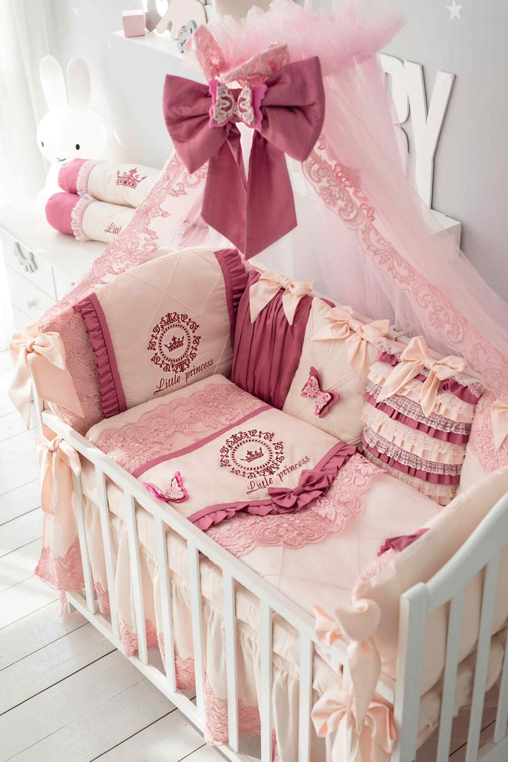 Purple Butterfly Crib Bumper Set for Baby Girls