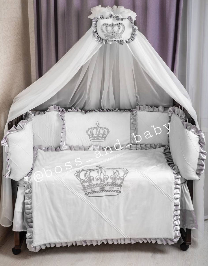 Silver Crown Baby Boy Crib Bedding Set – Newborn