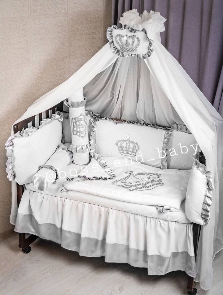 Silver Crown Baby Boy Crib Bedding Set – Newborn