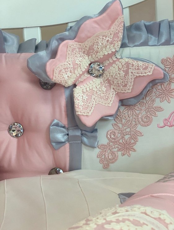 Personalized Luxury Baby Girl Crib Bedding Set – Elegant