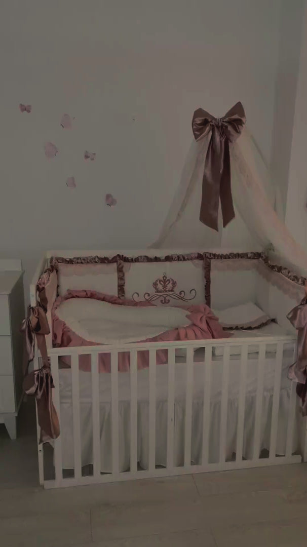 Dusty Pink Luxury Baby Girl Crib Bedding Set