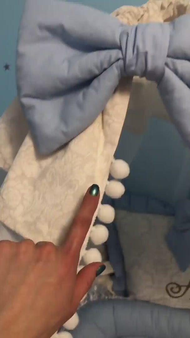 Personalized Light Blue Baby Boy Crib Bedding Set