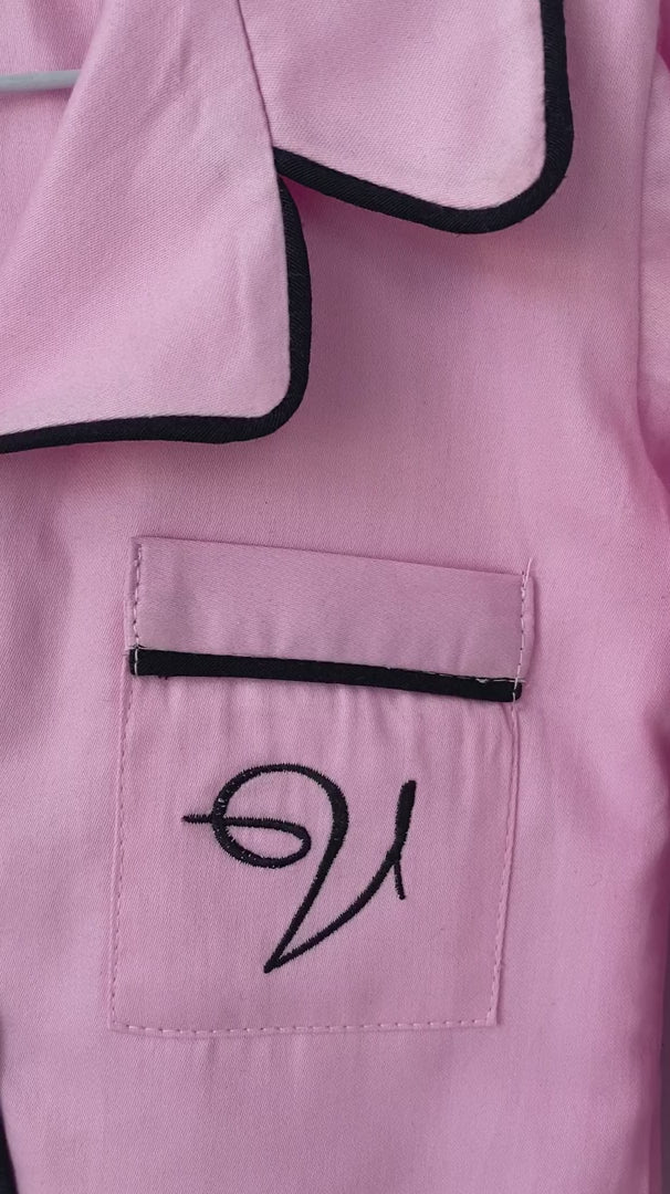 Custom Pink Kids Pajamas – Personalized Cotton Lounge Set