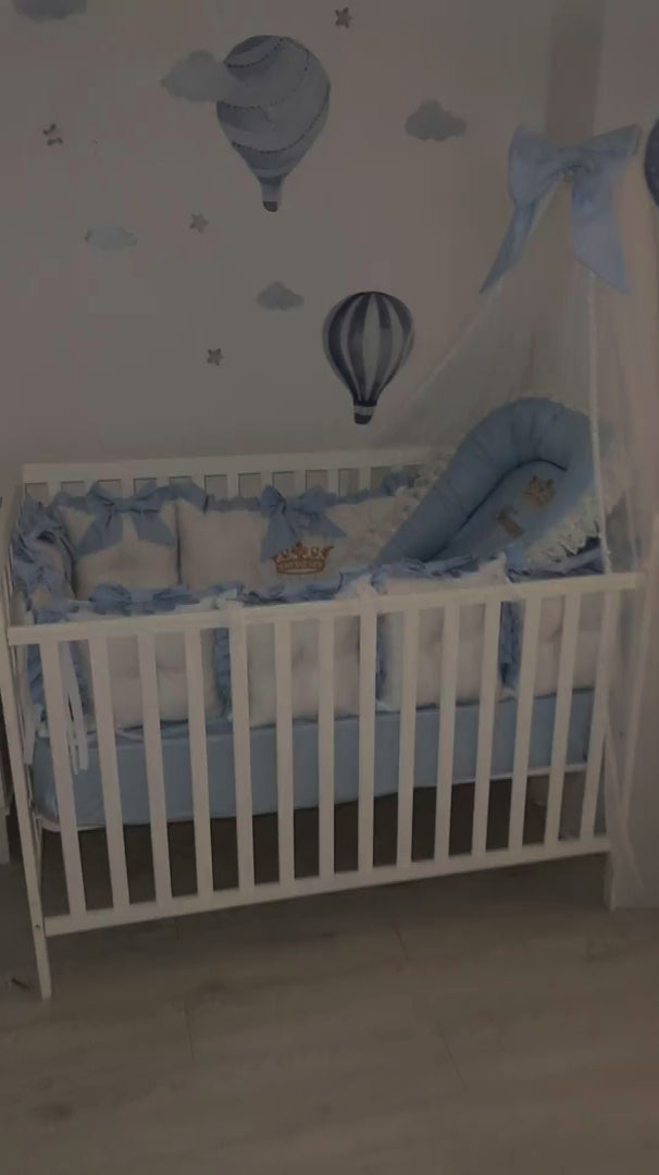 Personalized Light Blue Baby Boy Crib Bedding Set