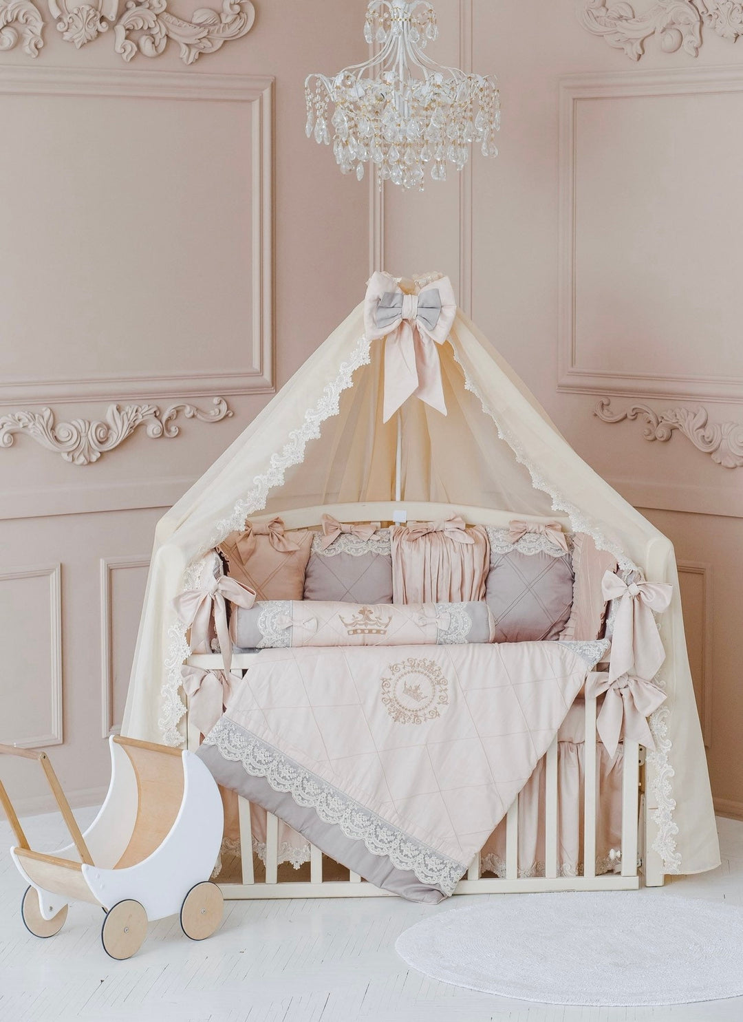 Cream Beige Crib Bedding Set – Neutral Baby Nursery Decor