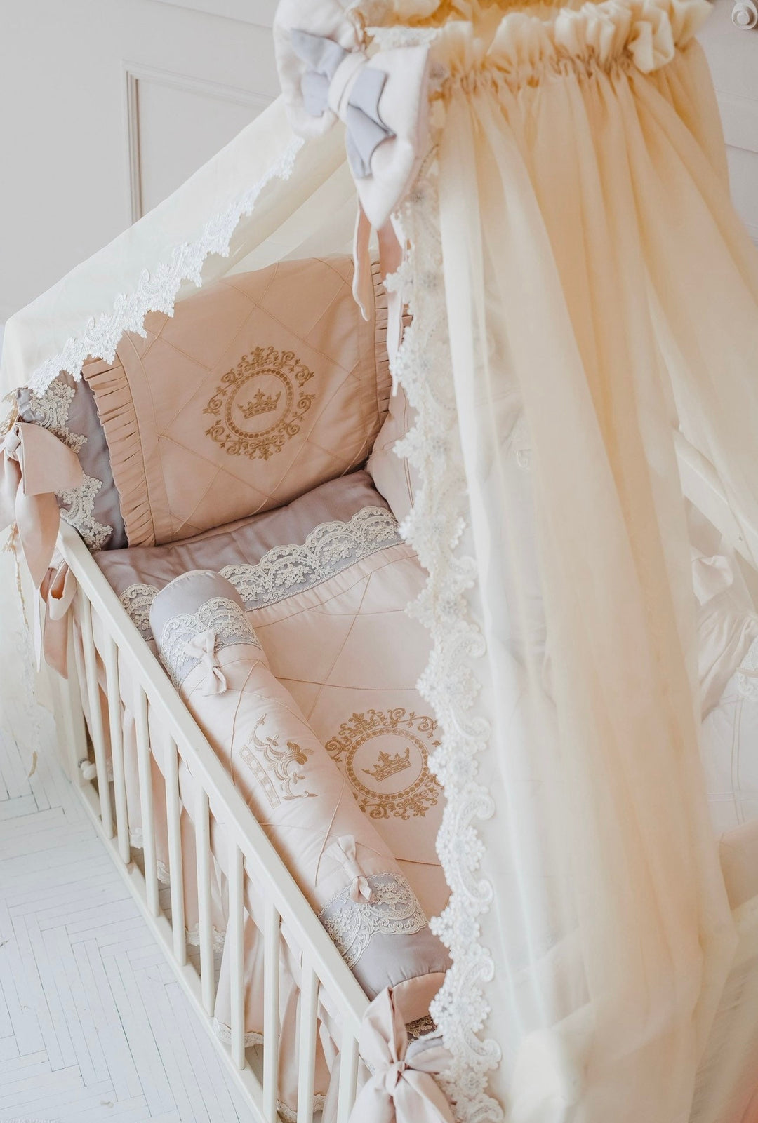 Cream Beige Crib Bedding Set – Neutral Baby Nursery Decor