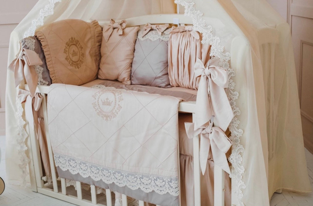 Cream Beige Crib Bedding Set – Neutral Baby Nursery Decor