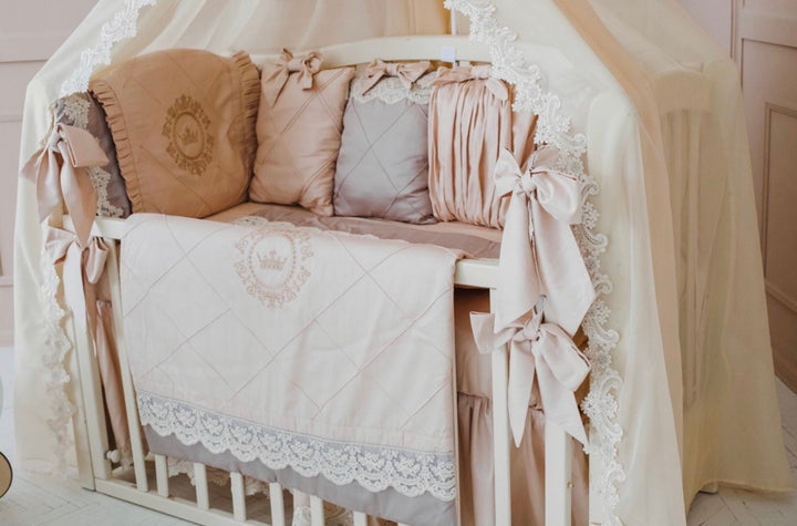 Cream Beige Crib Bedding Set – Neutral Baby Nursery Decor
