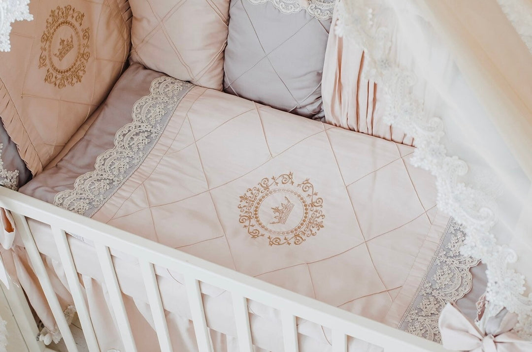 Cream Beige Crib Bedding Set – Neutral Baby Nursery Decor