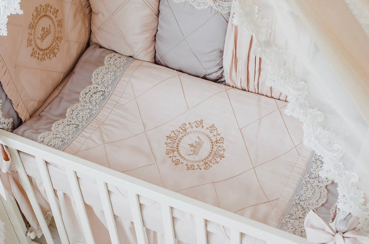 Cream Beige Crib Bedding Set – Neutral Baby Nursery Decor