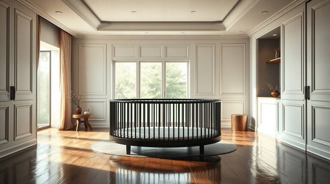 Transform Your Nursery with a Modern Round Black Crib
