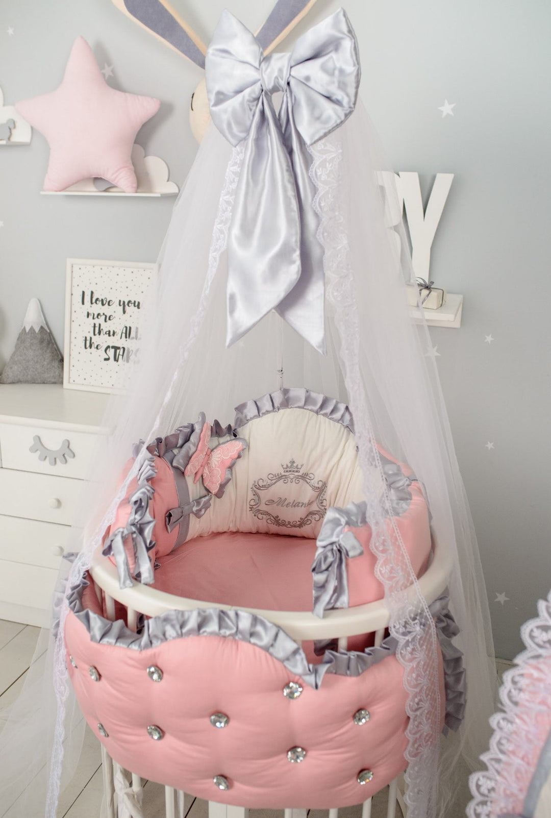 Glam Up Her Room: Pink and Beige Rhinestone Bedding Set for Girls