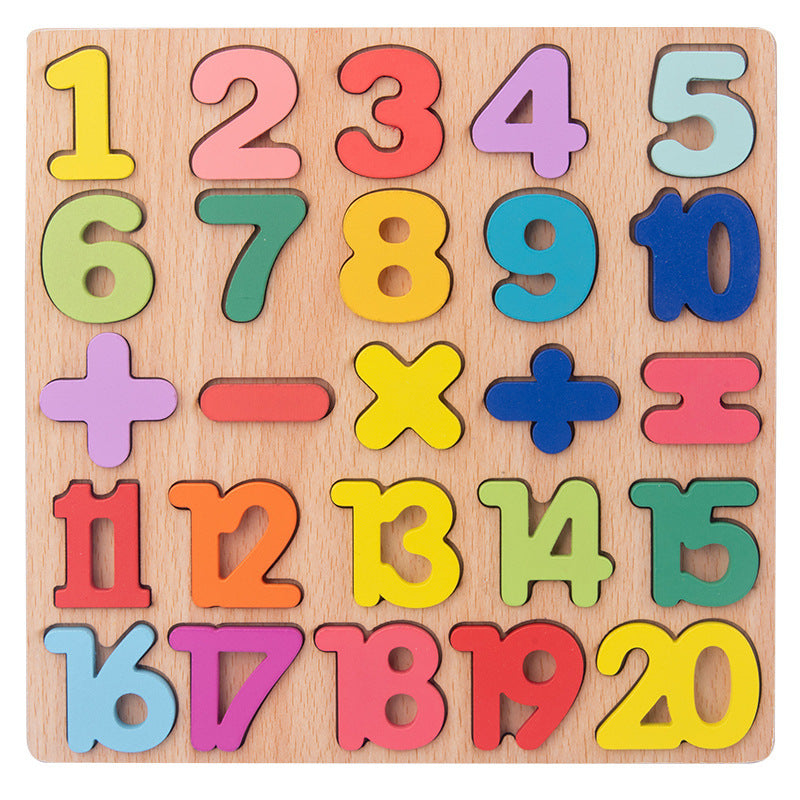 Multifunctional Wooden Educational Toy: Digital Shape Fishing and Alphabet Ferrule Set