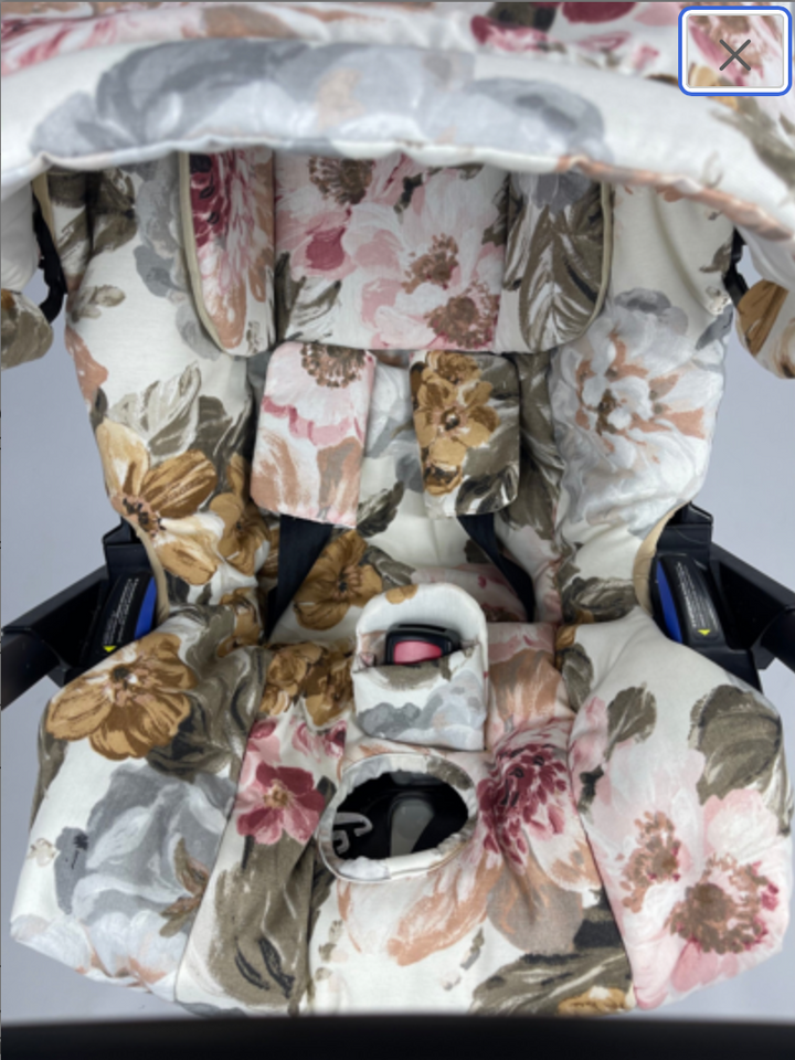 Floral Bliss: 3D Flower Canopy Carseat Set - Perfect for Baby Girls, Baby Shower Gifts!