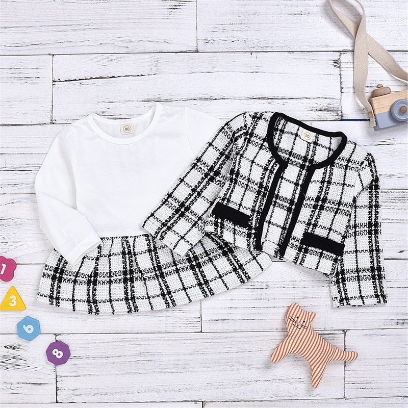 Chic Long-Sleeved Two-Piece Baby Girl Dress for Babies