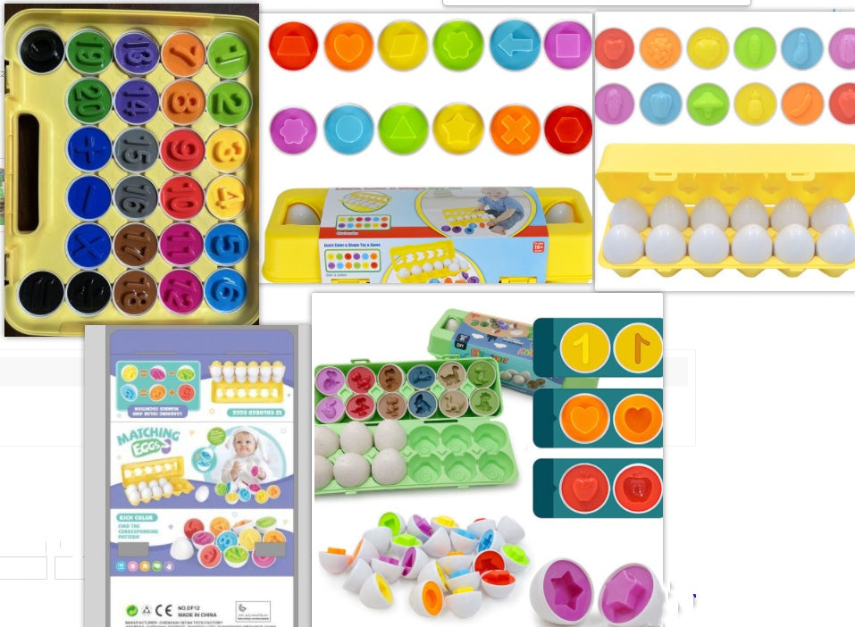 Montessori Egg Shape Matching Sorter - Baby Learning Educational Toy for Kids