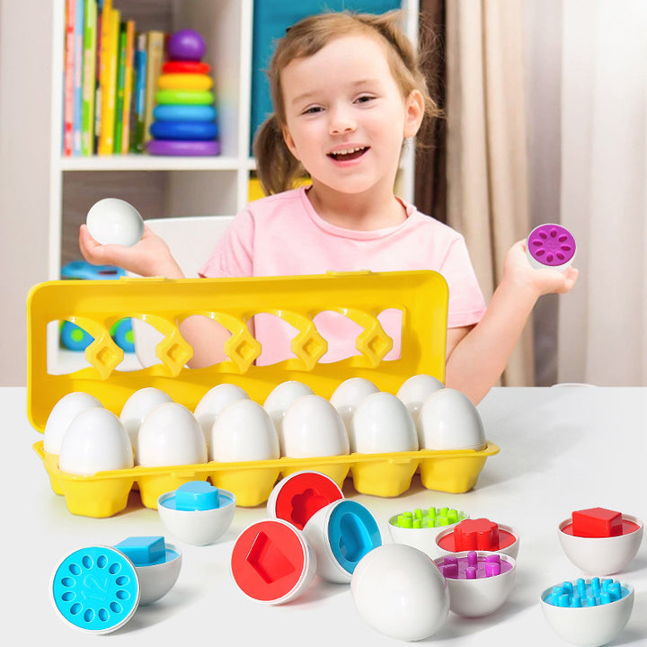 Montessori Egg Shape Matching Sorter - Baby Learning Educational Toy for Kids