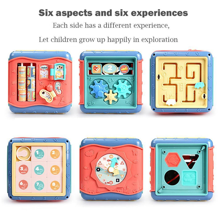 Multi-Functional Six-Sided Montessori Learning Box - Early Education Toy with Math and Maze Games