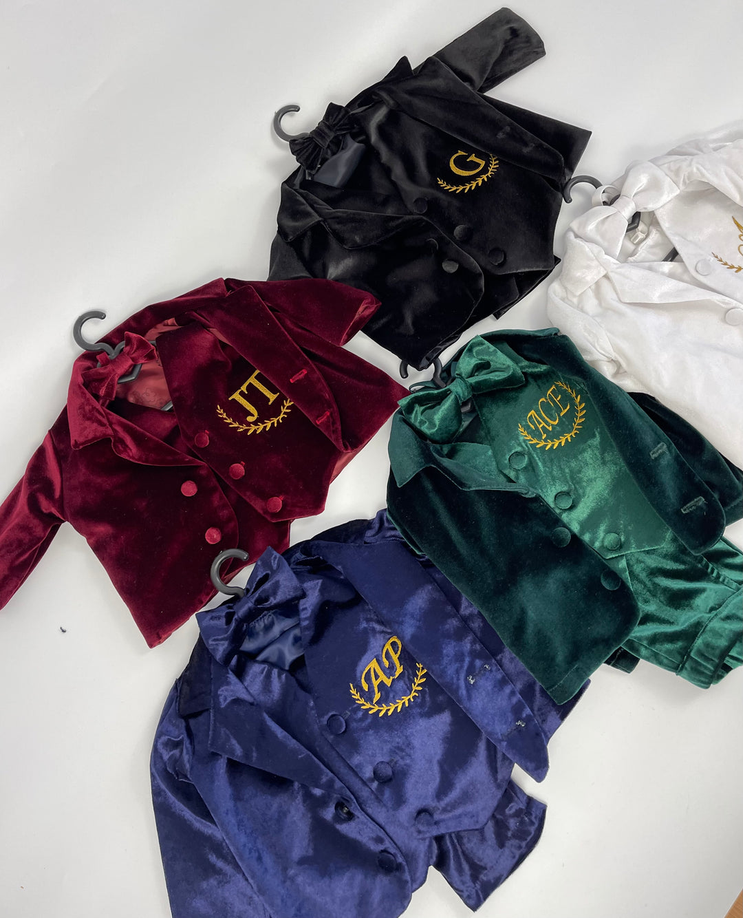 Navy Blue Velvet Baby Boy Suit – Personalized Formal Outfit