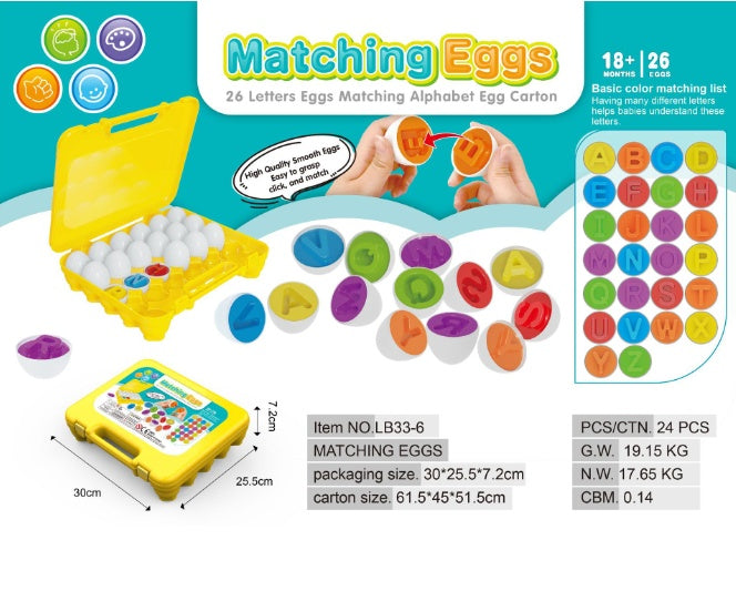 Montessori Egg Shape Matching Sorter - Baby Learning Educational Toy for Kids