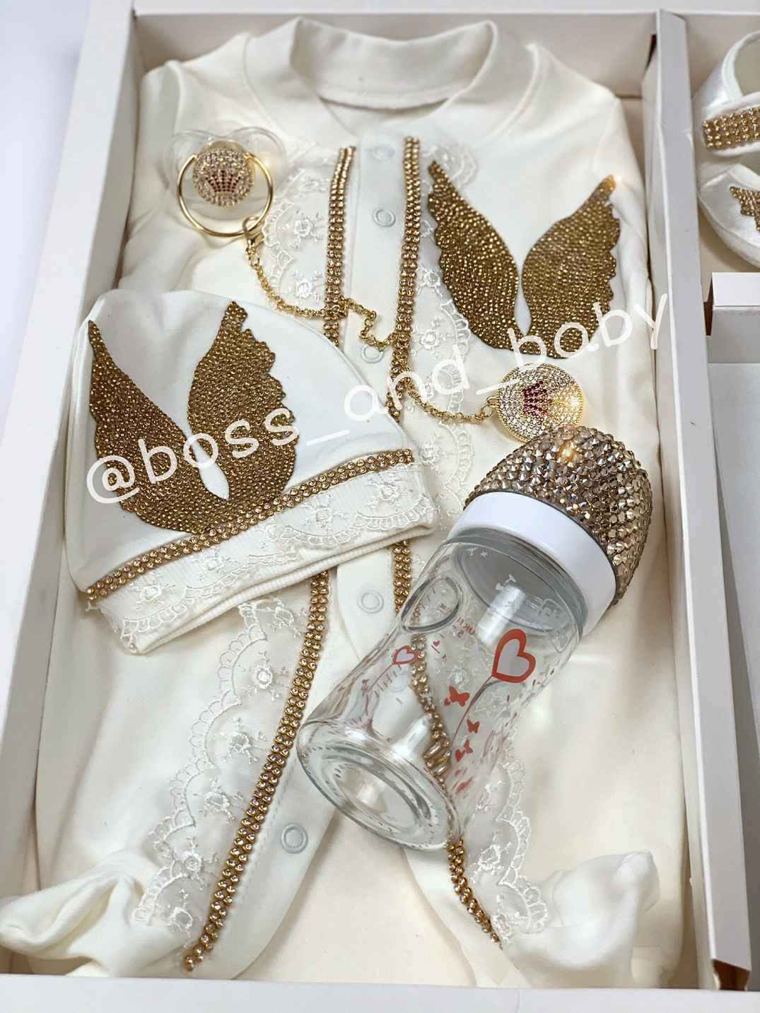 Baby Boy Gold Crown Outfit – Newborn Coming Home Clothes Set