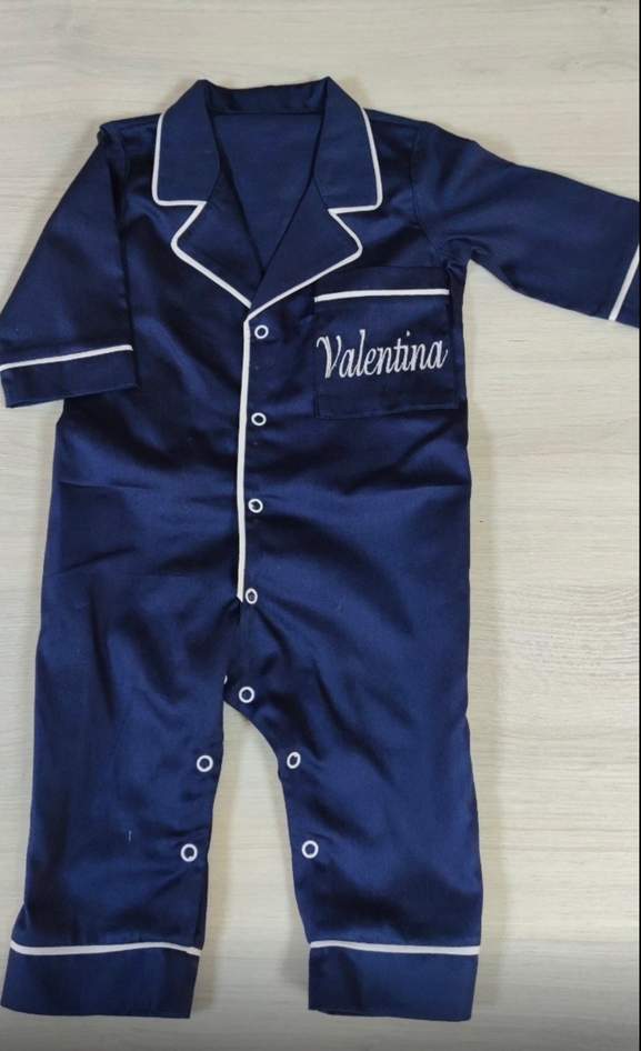 Custom Navy Blue Kids Pajamas – Personalized Cotton PJs