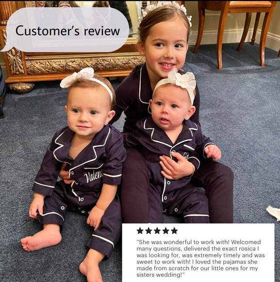 Custom Navy Blue Kids Pajamas – Personalized Cotton PJs