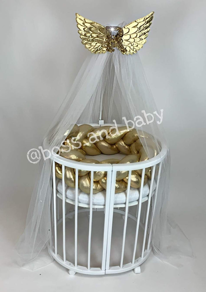 Customizable Gold Braided Crib Bumper for Safe Nursery Decor
