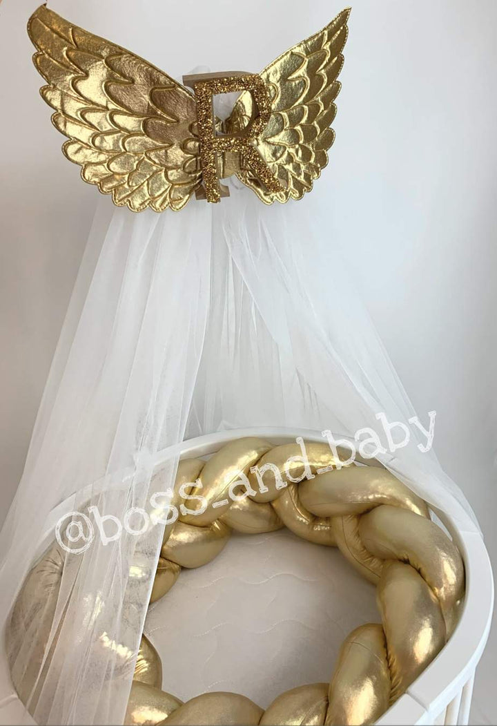 Customizable Gold Braided Crib Bumper for Safe Nursery Decor