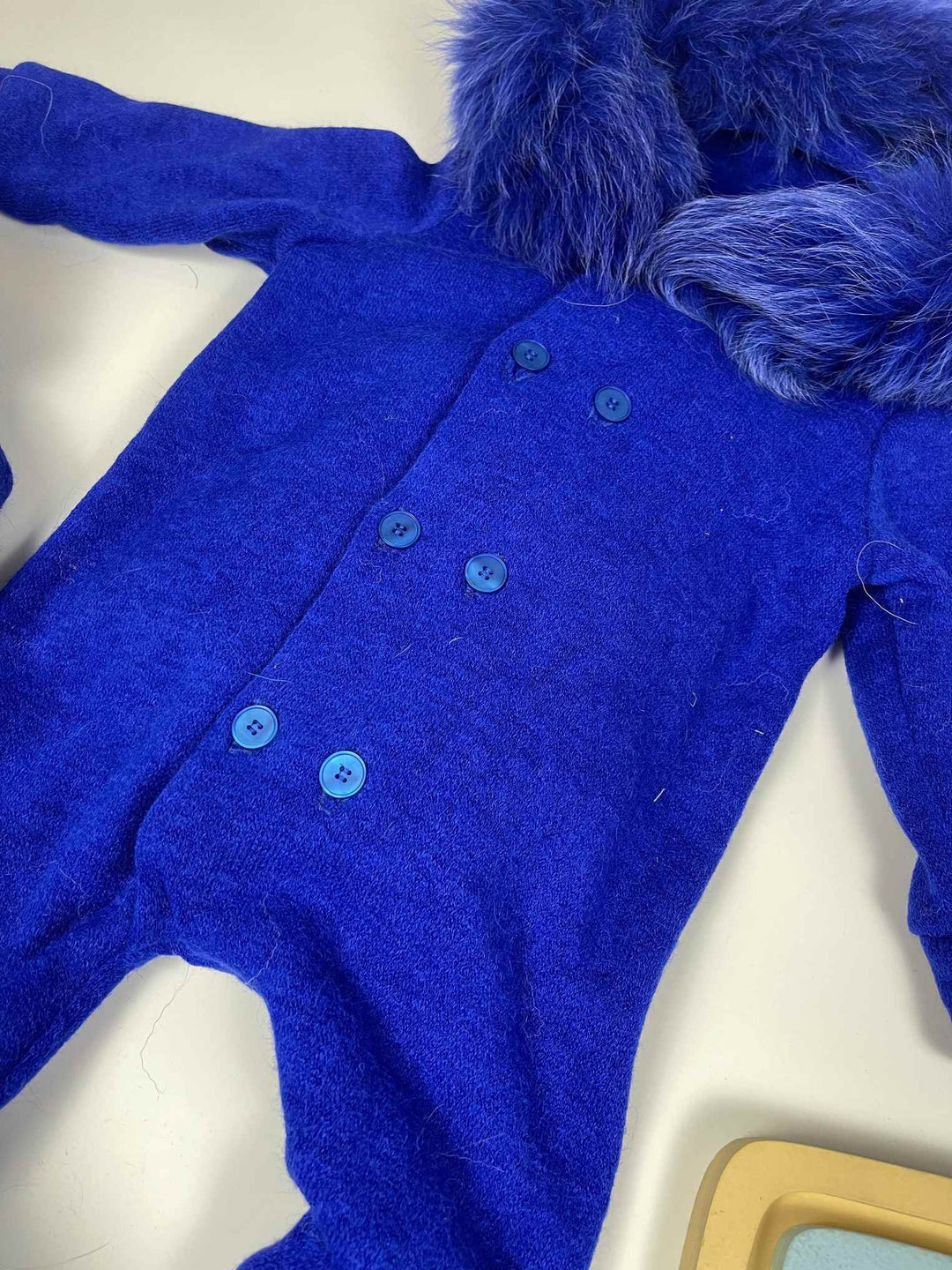 Cute Baby Boy Winter Romper – Fur-Trim Hood & Footies