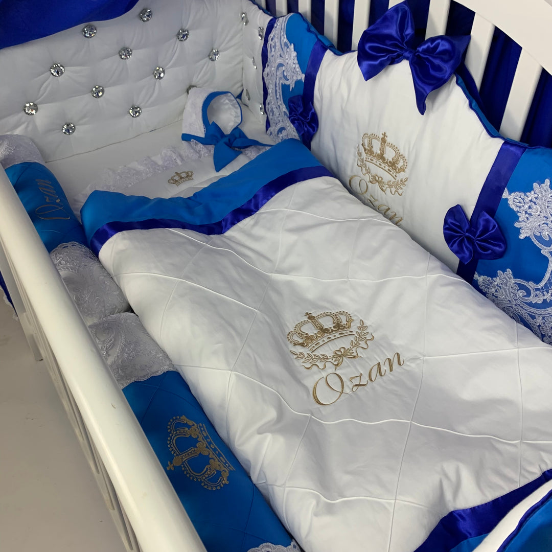 Premium Royal Blue Baby Boy Crib Bedding Set