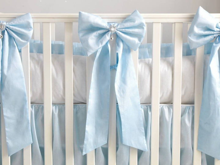 Farmhouse Ruffled Crib Bumpers & Long Bows Baby Boy