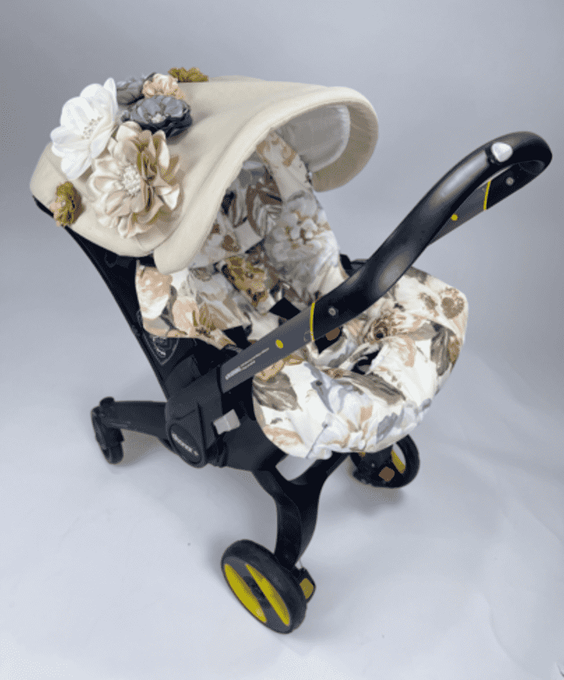 Floral 3D Flower Car Seat Canopy Set – Baby Girl Cover & Shower Gift